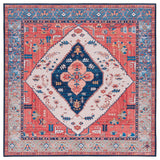 Safavieh Tucson 133 M/W S/R Power Loomed Traditional Rug Rust / Blue 4' x 4' Square