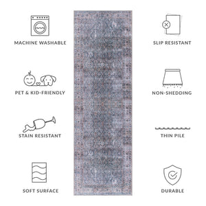 Safavieh Tucson Elegant Area Rug - Stylish & Durable, Machine Washable With Slip Resistant Design For Safety Green Blue ,Beige Polyester Tsn134y-10