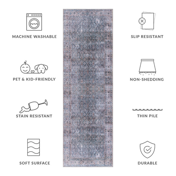 Safavieh Tucson Elegant Area Rug - Stylish & Durable, Machine Washable With Slip Resistant Design For Safety Green Blue ,Beige Polyester Tsn134y-10