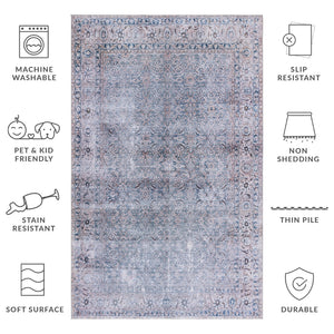 Safavieh Tucson Elegant Area Rug - Stylish & Durable, Machine Washable With Slip Resistant Design For Safety Green Blue ,Beige Polyester Tsn134y-10