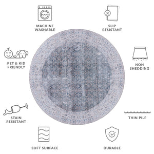 Safavieh Tucson Elegant Area Rug - Stylish & Durable, Machine Washable With Slip Resistant Design For Safety Green Blue ,Beige Polyester Tsn134y-10