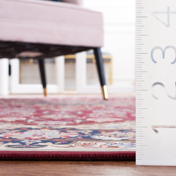 Safavieh Tucson Traditional Style Area Rug - Luxurious Floral Design, Machine Washable & Slip Resistant Comfort Red ,Navy Polyester Pile Tsn135q-212