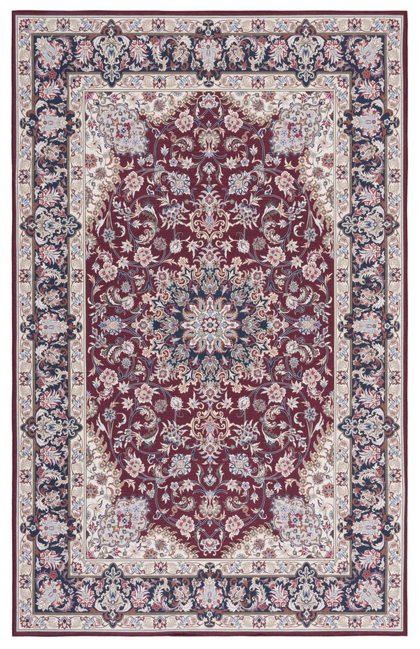 Safavieh Tucson Traditional Style Area Rug - Luxurious Floral Design, Machine Washable & Slip Resistant Comfort Red ,Navy Polyester Pile Tsn135q-212