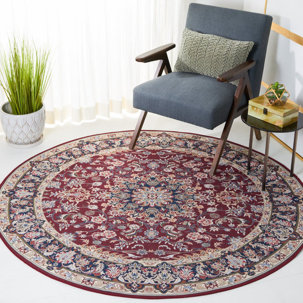 Safavieh Tucson Traditional Style Area Rug - Luxurious Floral Design, Machine Washable & Slip Resistant Comfort Red ,Navy Polyester Pile Tsn135q-212