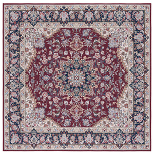 Safavieh Tucson Traditional Style Area Rug - Luxurious Floral Design, Machine Washable & Slip Resistant Comfort Red ,Navy Polyester Pile Tsn135q-212