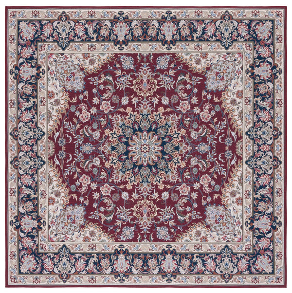 Safavieh Tucson Traditional Style Area Rug - Luxurious Floral Design, Machine Washable & Slip Resistant Comfort Red ,Navy Polyester Pile Tsn135q-212