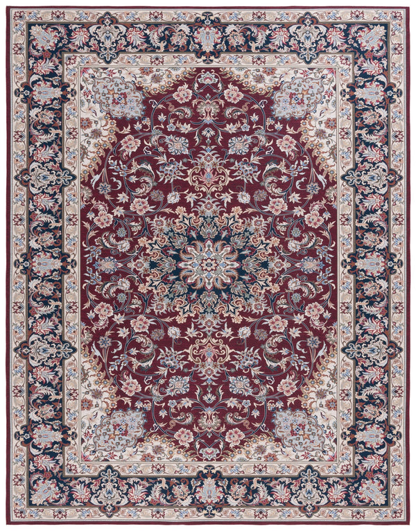 Safavieh Tucson Traditional Style Area Rug - Luxurious Floral Design, Machine Washable & Slip Resistant Comfort Red ,Navy Polyester Pile Tsn135q-212