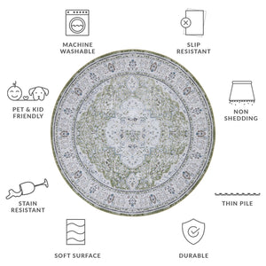 Safavieh Tucson Area Rug: Timeless Elegance With Machine Washable, Slip-resistant Design For Modern Living Green ,Beige Polyester Pile Tsn136y-4r