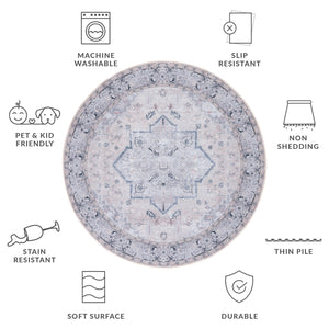 Safavieh Tucson Traditional Runner Rug - Elegant Power-loomed Design, Washable & Slip-resistant For Homes Beige ,Grey Polyester Pile Tsn137b-24