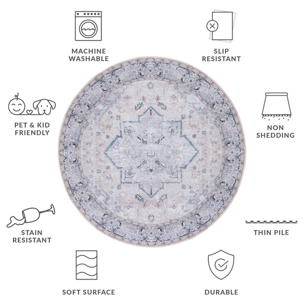 Safavieh Tucson Traditional Runner Rug - Elegant Power-loomed Design, Washable & Slip-resistant For Homes Beige ,Grey Polyester Pile Tsn137b-24