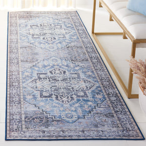 Safavieh Tucson Traditional Runner Rug - Elegant Power-loomed Design, Washable & Slip-resistant For Homes Blue ,Charcoal Polyester Pile Tsn137m-216