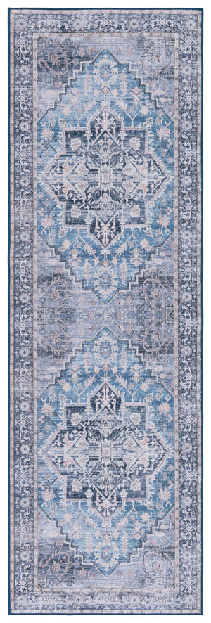 Safavieh Tucson Traditional Runner Rug - Elegant Power-loomed Design, Washable & Slip-resistant For Homes Blue ,Charcoal Polyester Pile Tsn137m-216