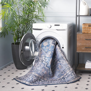 Safavieh Tucson Traditional Runner Rug - Elegant Power-loomed Design, Washable & Slip-resistant For Homes Blue ,Charcoal Polyester Pile Tsn137m-216