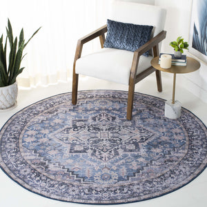 Safavieh Tucson Traditional Runner Rug - Elegant Power-loomed Design, Washable & Slip-resistant For Homes Blue ,Charcoal Polyester Pile Tsn137m-216