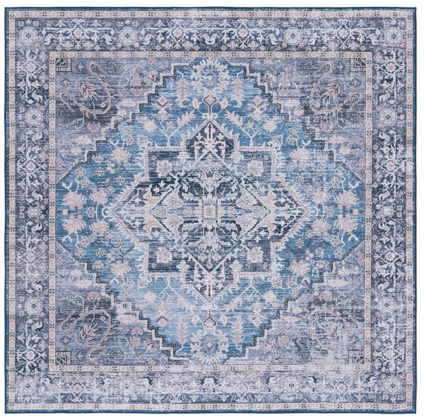 Safavieh Tucson Traditional Runner Rug - Elegant Power-loomed Design, Washable & Slip-resistant For Homes Blue ,Charcoal Polyester Pile Tsn137m-216