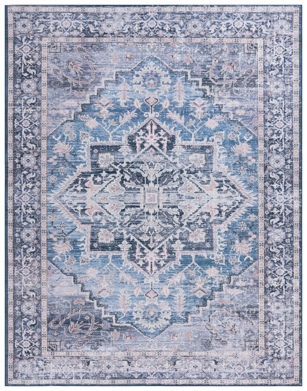 Safavieh Tucson Traditional Runner Rug - Elegant Power-loomed Design, Washable & Slip-resistant For Homes Blue ,Charcoal Polyester Pile Tsn137m-216
