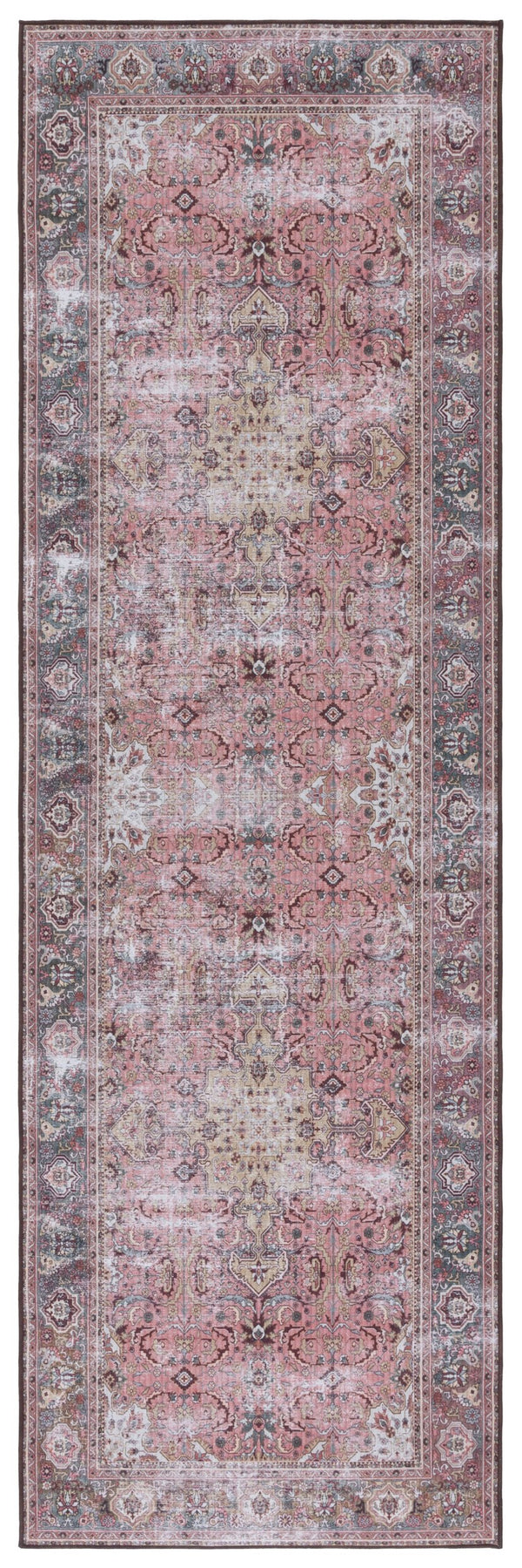 Safavieh Tucson Traditional Machine Washable Rug With Slip-resistant Design For Elegant Home Décor Pink ,Beige Polyester Pile Tsn144u-26