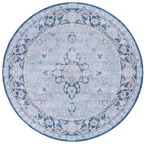 Safavieh Tucson Exquisite Traditional Rug - Timeless Elegance, Machine Washable, Durable & Slip Resistant Design Light Blue ,Navy Polyester Pile Tsn147m-4r