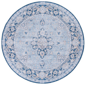 Safavieh Tucson Vibrant Oriental Patterned Rug – Machine Washable, Slip Resistant & Perfect For High Traffic Areas Light Blue ,Navy Polyester Tsn147m-212