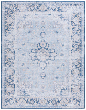 Safavieh Tucson Exquisite Traditional Rug - Timeless Elegance, Machine Washable, Durable & Slip Resistant Design Light Blue ,Navy Polyester Pile Tsn147m-4r