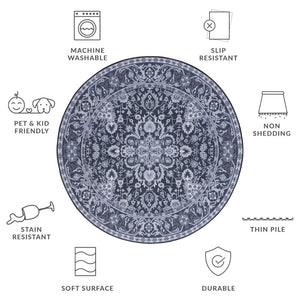 Safavieh Tucson Vibrant Oriental Patterned Rug – Machine Washable, Slip Resistant & Perfect For High Traffic Areas Black ,Beige Polyester Tsn147z-212