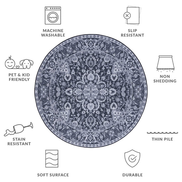 Safavieh Tucson Vibrant Oriental Patterned Rug – Machine Washable, Slip Resistant & Perfect For High Traffic Areas Black ,Beige Polyester Tsn147z-212