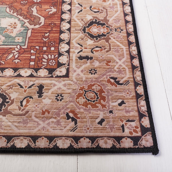 Safavieh Tucson Vintage Persian Area Rug - Machine Washable, Slip Resistant, And Perfect For Any Space Aqua ,Rust Polyester Pile Tsn150j-10