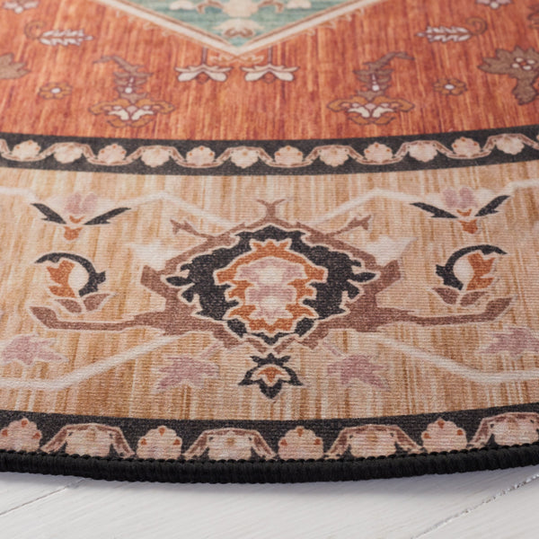 Safavieh Tucson Vintage Persian Area Rug - Machine Washable, Slip Resistant, And Perfect For Any Space Aqua ,Rust Polyester Pile Tsn150j-10