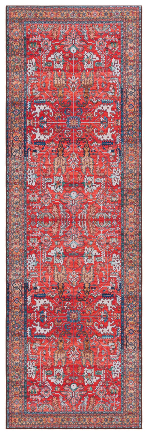 Safavieh Tucson Elegant Machine Washable Area Rug - Durable, Slip-resistant Design For Timeless Spaces Rust ,Navy Polyester Pile Tsn152p-220