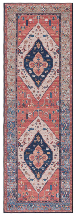 Safavieh Tucson Vintage Persian Rug - Elegant Design, Machine Washable & Slip Resistant For Modern Homes Rust ,Blue Polyester Pile Tsn153p-214
