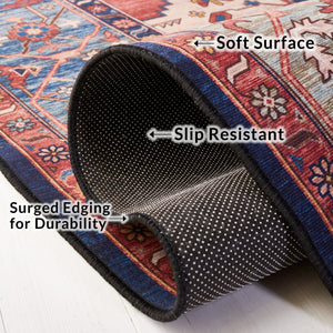 Safavieh Tucson Vintage Persian Rug - Elegant Design, Machine Washable & Slip Resistant For Modern Homes Rust ,Blue Polyester Pile Tsn153p-214