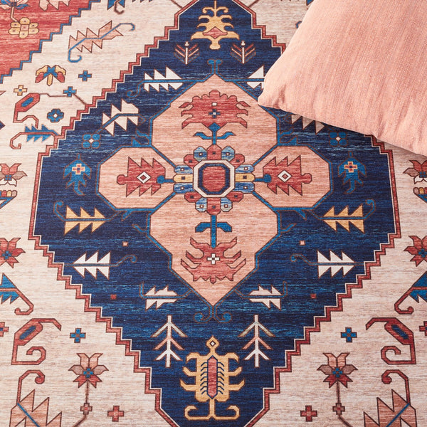 Safavieh Tucson Vintage Persian Rug - Elegant Design, Machine Washable & Slip Resistant For Modern Homes Rust ,Blue Polyester Pile Tsn153p-214