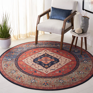 Safavieh Tucson Vintage Persian Rug - Elegant Design, Machine Washable & Slip Resistant For Modern Homes Rust ,Blue Polyester Pile Tsn153p-214