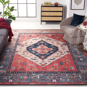 Safavieh Tucson Vintage Persian Rug - Elegant Design, Machine Washable & Slip Resistant For Modern Homes Rust ,Blue Polyester Pile Tsn153p-214