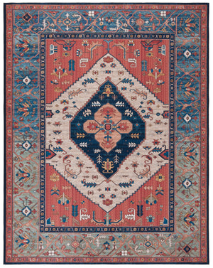 Safavieh Tucson Vintage Persian Rug - Elegant Design, Machine Washable & Slip Resistant For Modern Homes Rust ,Blue Polyester Pile Tsn153p-214