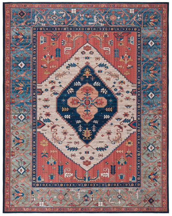 Safavieh Tucson Vintage Persian Rug - Elegant Design, Machine Washable & Slip Resistant For Modern Homes Rust ,Blue Polyester Pile Tsn153p-214