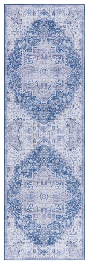 Safavieh Tucson Vintage Persian Rug: Machine Washable, Slip Resistant, Timeless Elegance For Your Home Navy ,Grey Polyester Tsn154n-24
