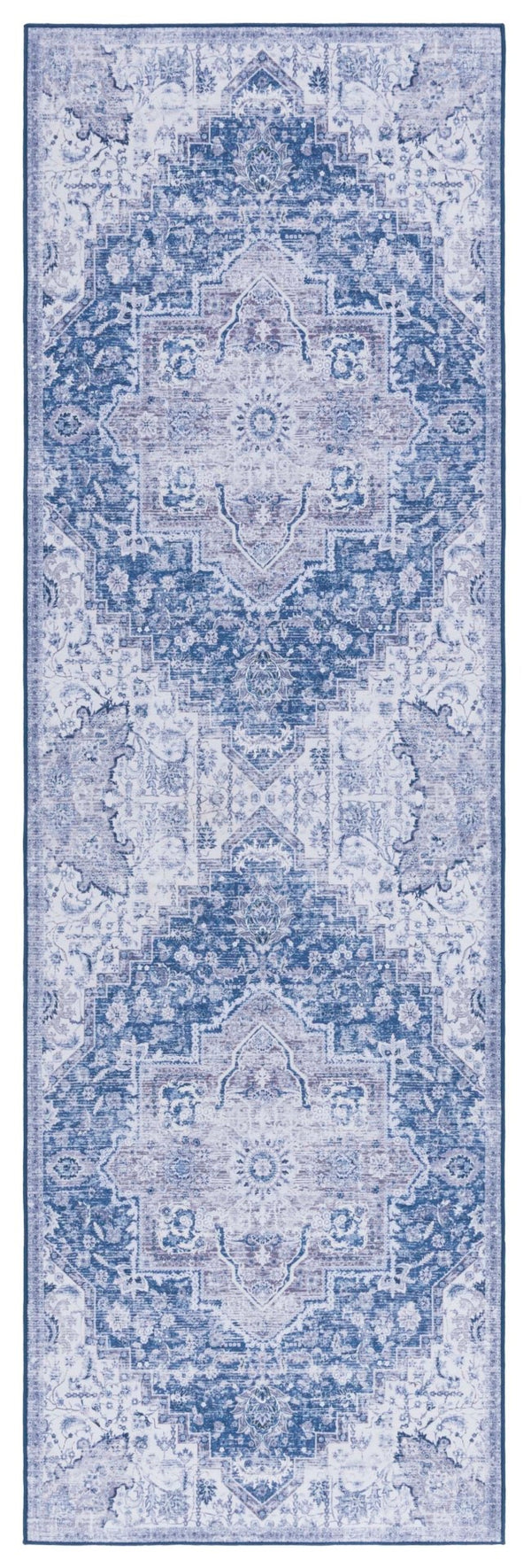 Safavieh Tucson Vintage Persian Rug: Machine Washable, Slip Resistant, Timeless Elegance For Your Home Navy ,Grey Polyester Tsn154n-24