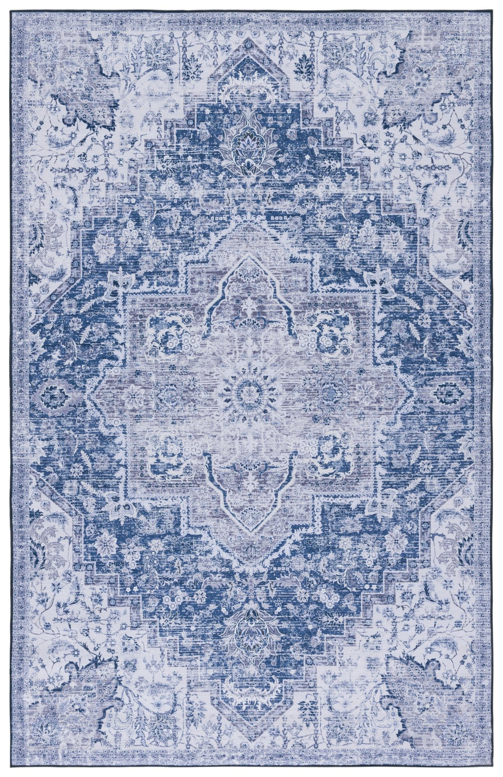 Safavieh Tucson Vintage Persian 10' X 14' Area Rug - Navy & Grey, Machine Washable, Slip-resistant Luxury Decor Navy ,Grey Polyester Pile Tsn154n-10