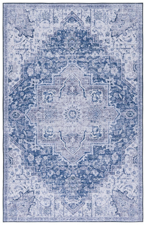 Safavieh Tucson Vintage Persian Rug: Machine Washable, Slip Resistant, Timeless Elegance For Your Home Navy ,Grey Polyester Tsn154n-24