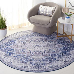 Safavieh Tucson Vintage Persian Rug: Machine Washable, Slip Resistant, Timeless Elegance For Your Home Navy ,Grey Polyester Tsn154n-24