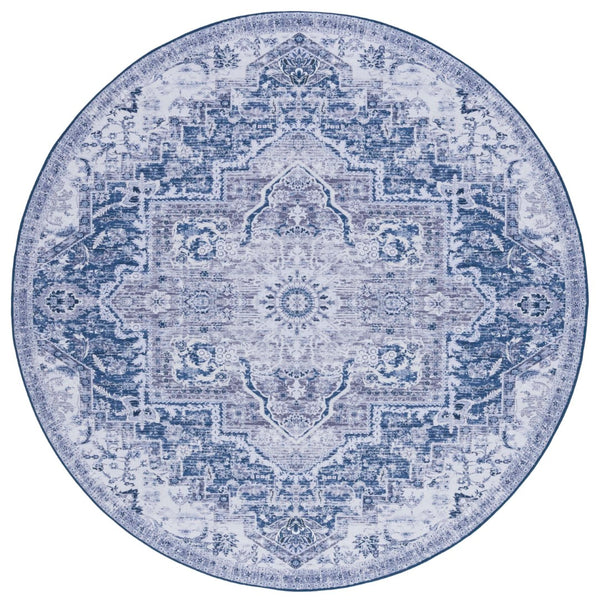 Safavieh Tucson Vintage Persian Rug: Machine Washable, Slip Resistant, Timeless Elegance For Your Home Navy ,Grey Polyester Tsn154n-24