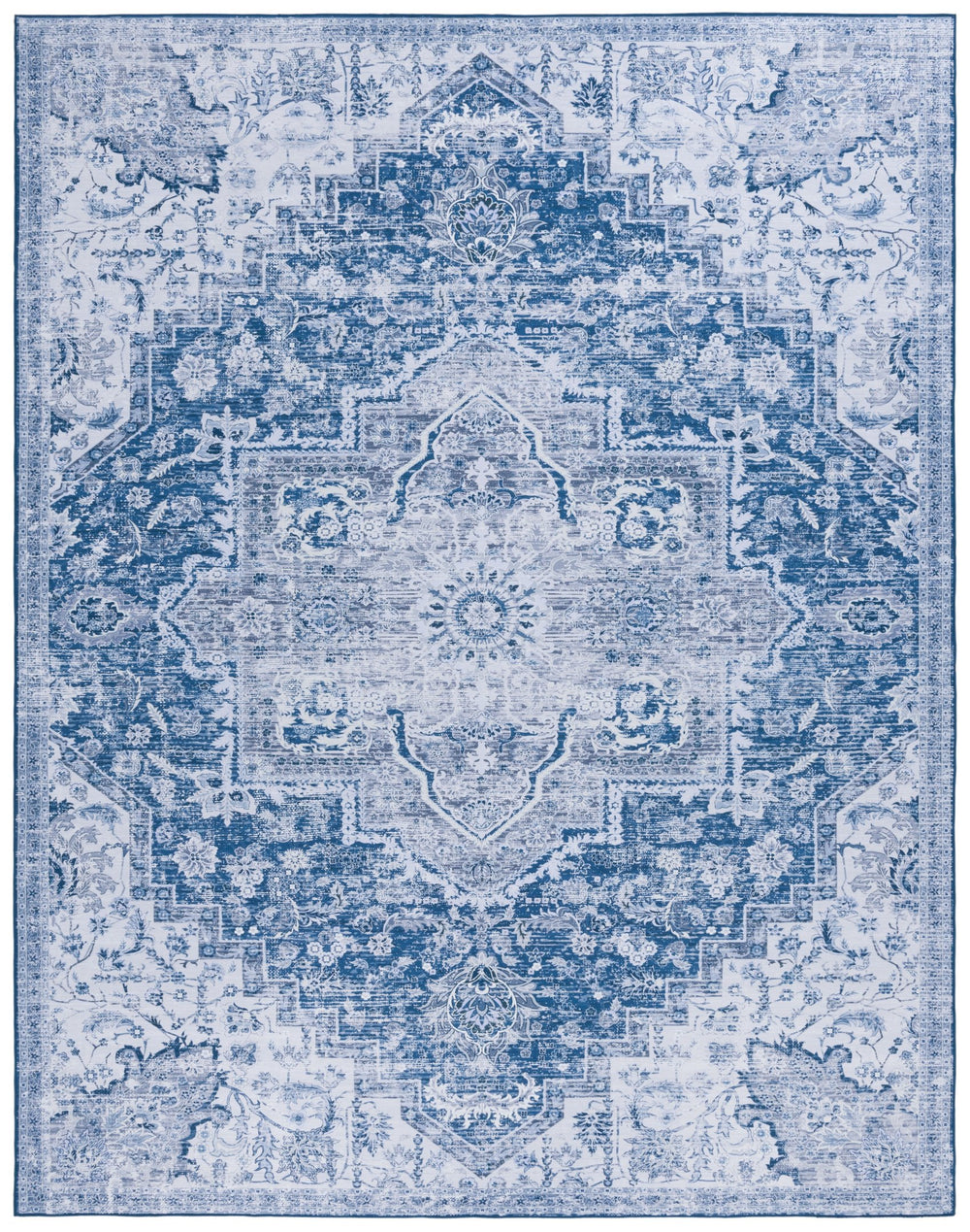 Safavieh Tucson Vintage Persian 10' X 14' Area Rug - Navy & Grey, Machine Washable, Slip-resistant Luxury Decor Navy ,Grey Polyester Pile Tsn154n-10