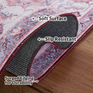 Safavieh Tucson Exquisite Floral Power Loomed Rug - Machine Washable, Slip-resistant, Timeless Elegance Rust ,Beige Polyester Pile Tsn163p-26