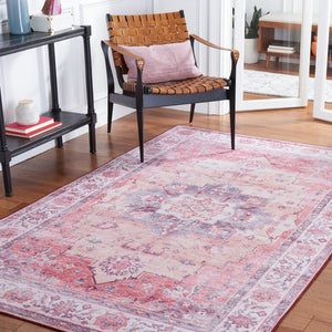 Safavieh Tucson Exquisite Floral Power Loomed Rug - Machine Washable, Slip-resistant, Timeless Elegance Rust ,Beige Polyester Pile Tsn163p-26