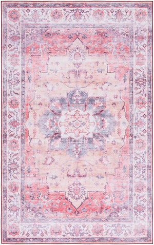 Safavieh Tucson Exquisite Floral Power Loomed Rug - Machine Washable, Slip-resistant, Timeless Elegance Rust ,Beige Polyester Pile Tsn163p-26