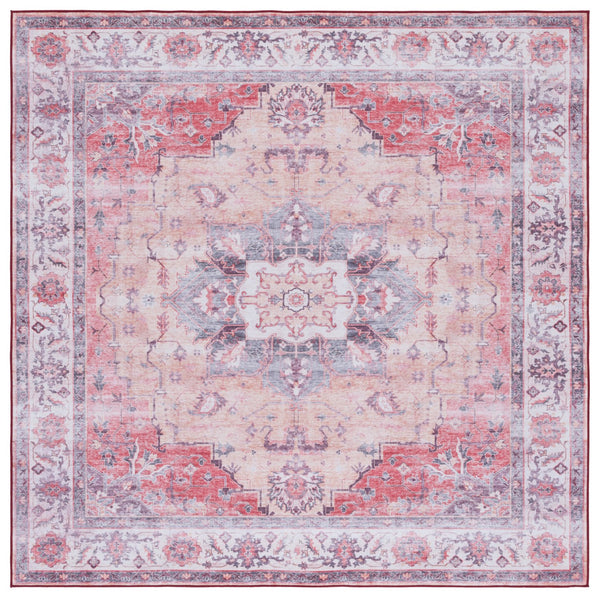 Safavieh Tucson Exquisite Floral Power Loomed Rug - Machine Washable, Slip-resistant, Timeless Elegance Rust ,Beige Polyester Pile Tsn163p-26