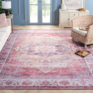 Safavieh Tucson Exquisite Floral Power Loomed Rug - Machine Washable, Slip-resistant, Timeless Elegance Rust ,Beige Polyester Pile Tsn163p-26