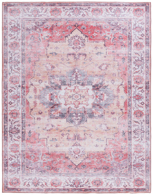 Safavieh Tucson Exquisite Floral Power Loomed Rug - Machine Washable, Slip-resistant, Timeless Elegance Rust ,Beige Polyester Pile Tsn163p-26