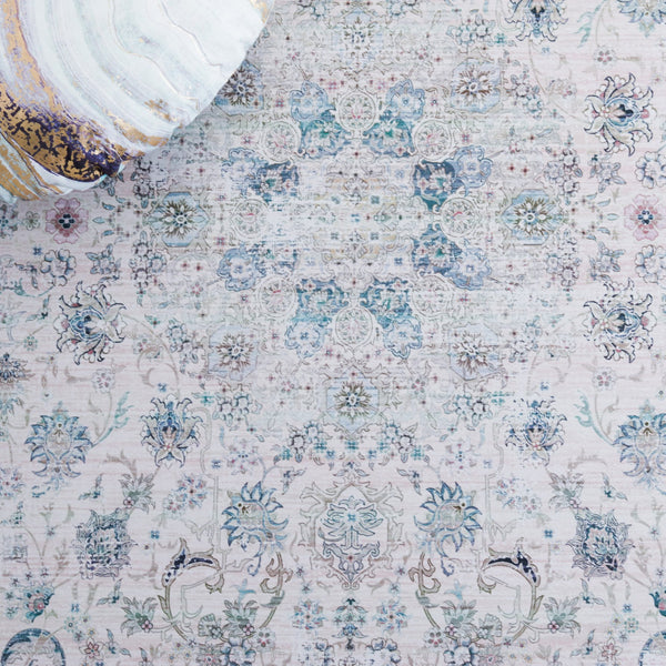 Safavieh Tucson Elegant Beige Green Rug – Soft Polyester, Machine Washable & Slip Resistant For Durability Blue ,Red Polyester Pile Tsn165b-8sq